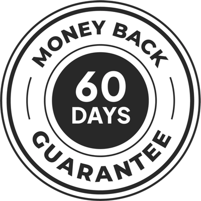 60 day money back guarantee seal shown by the brand