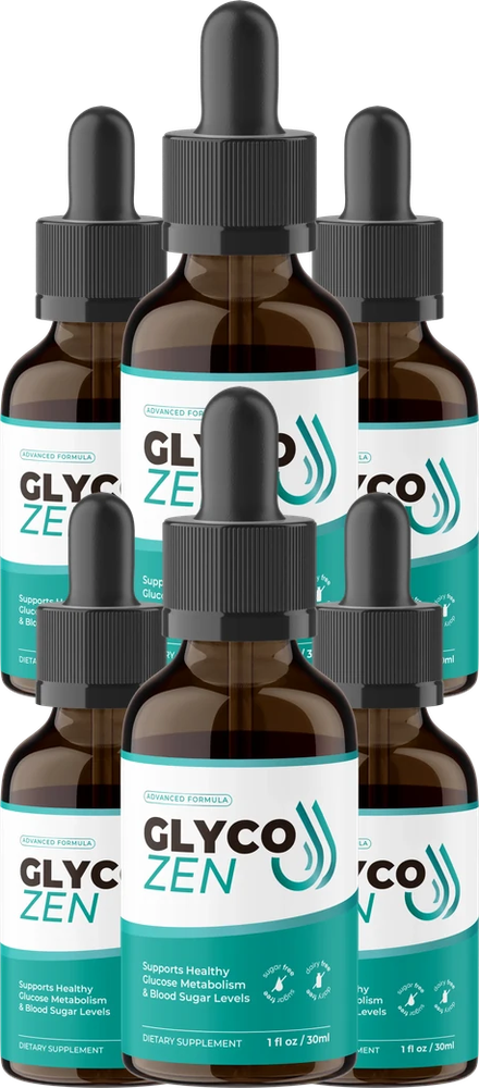 Six bottles of GlycoZen glucose support drops